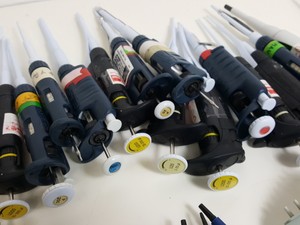 Thumbnail image of 43 x Laboratory Pipettes - Biohit, Gilson Pipetman, Labnet, Nichipet, Rainin Lab