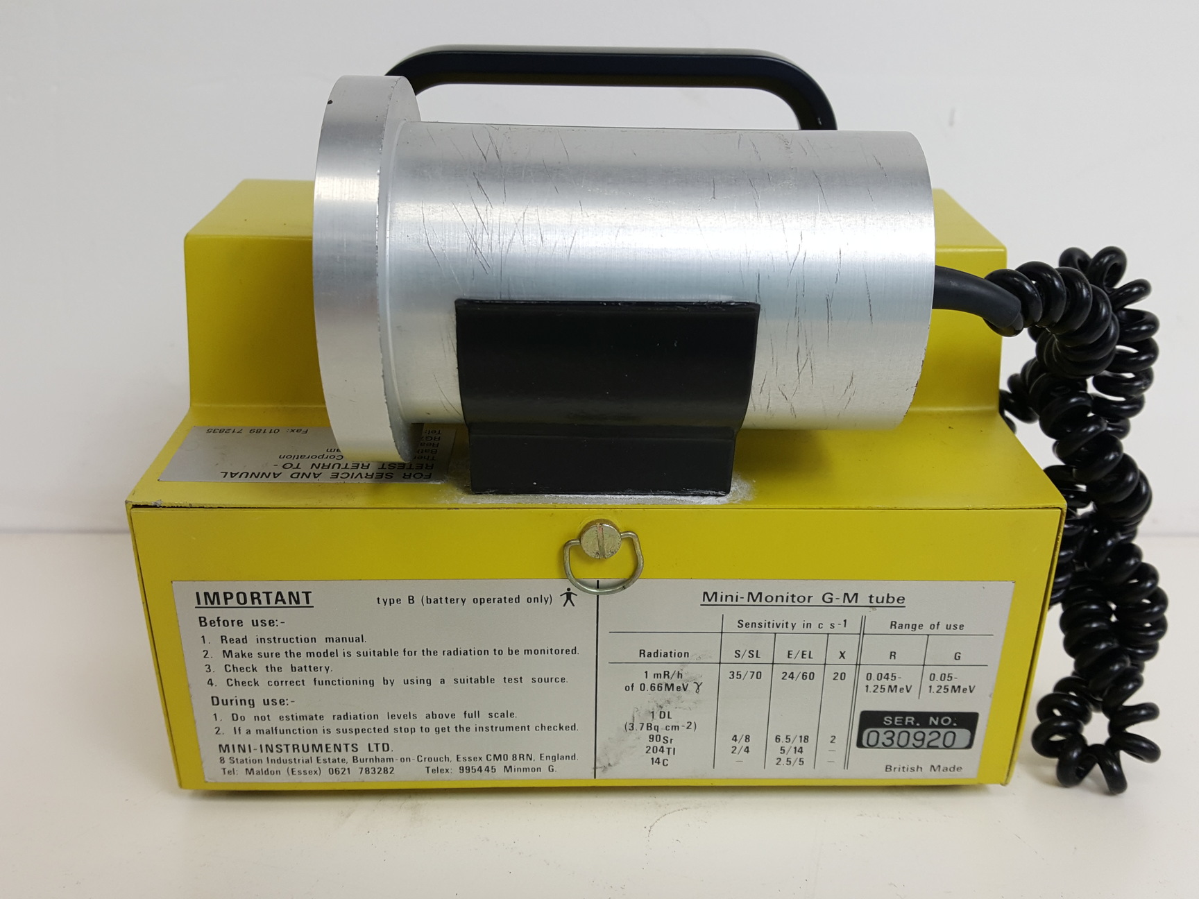 Image of Series 900 Mini-Monitor G-M Tube Geiger Counter Lab