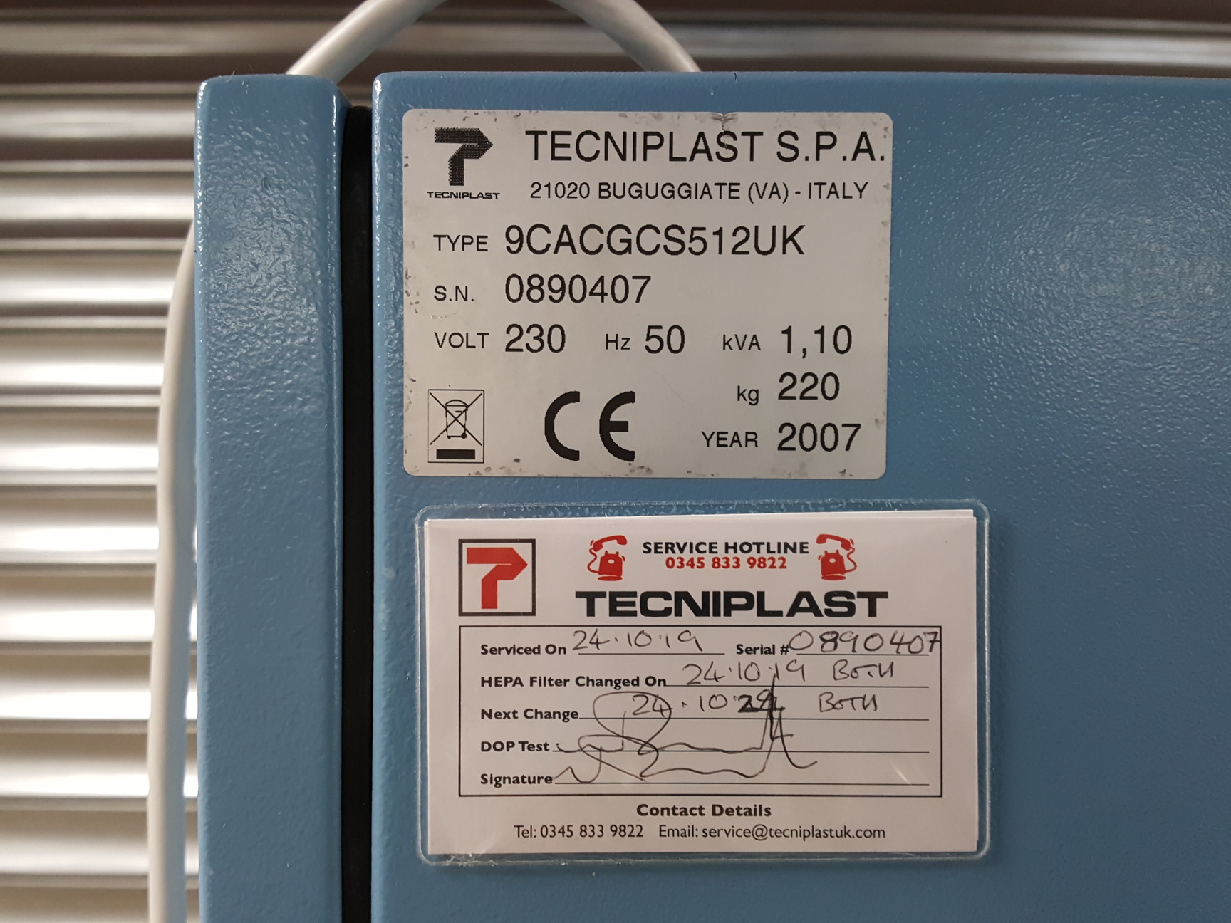 Image of Tecniplast CS5 Changing Station Laminar Flow Cabinet Type - 9CACGCS512UK Lab