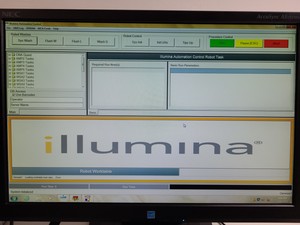 Thumbnail image of Tecan Freedom Evo WS Illumina Liquid Handling Robot System Lab