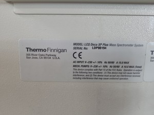 Thumbnail image of Thermo Finnigan LCQ Deca XP Plus Mass Spectrometer Lab Spares/Repairs