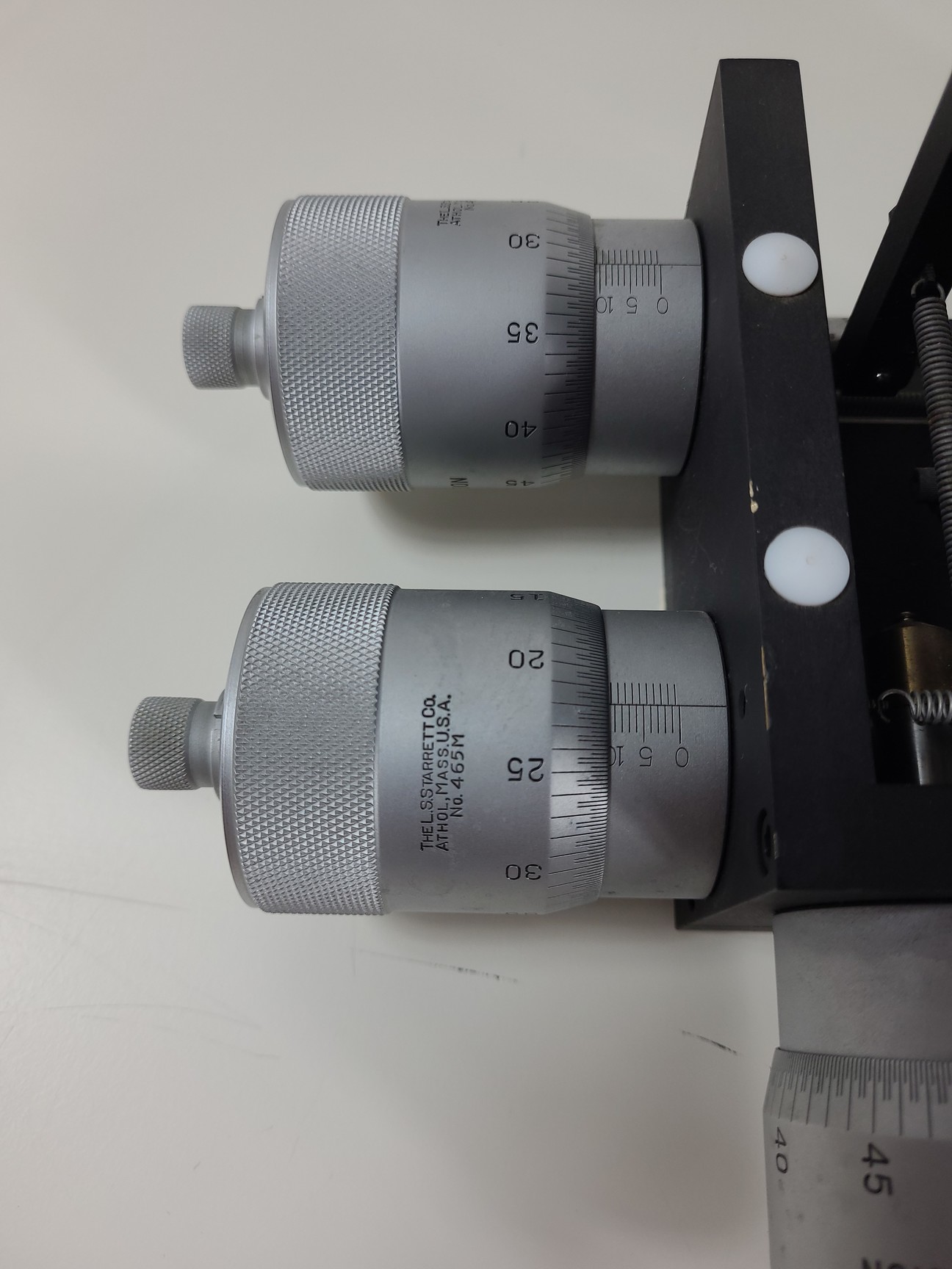 Image of 2 x Micromanipulator Parts The L.S. Starrett Co Athol. Mass. USA. No 465M Lab