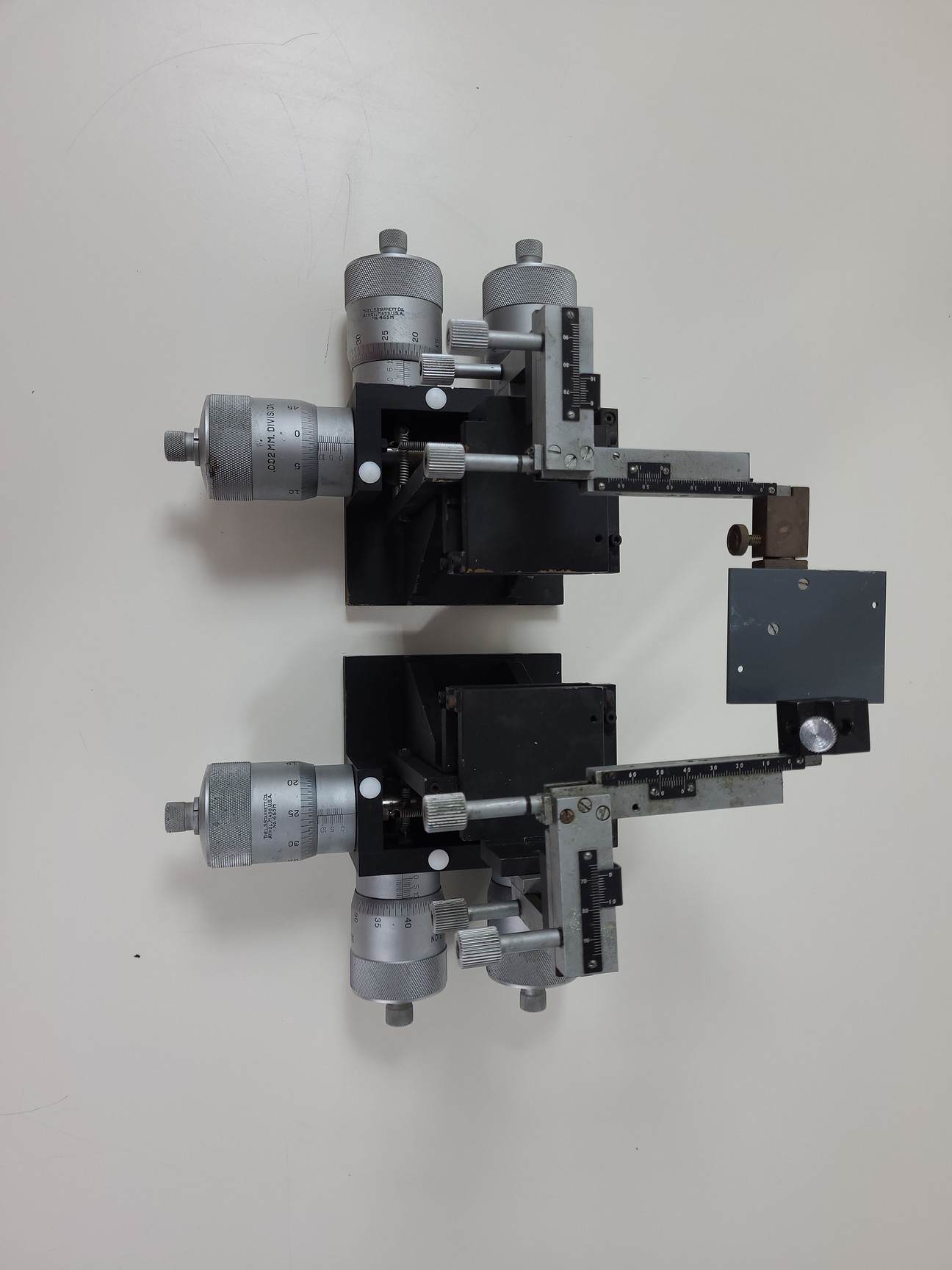 Image of 2 x Micromanipulator Parts The L.S. Starrett Co Athol. Mass. USA. No 465M Lab