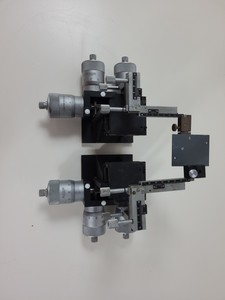 Thumbnail image of 2 x Micromanipulator Parts The L.S. Starrett Co Athol. Mass. USA. No 465M Lab