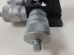 Thumbnail image of 2 x Micromanipulator Parts The L.S. Starrett Co Athol. Mass. USA. No 465M Lab