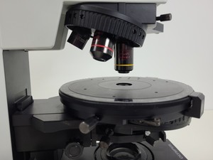 Thumbnail image of Olympus BX50 Fluorescence Microscope w/ 4 x Objectives - 10x/0.30 P, 4x/0.13 P 