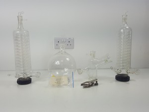 Thumbnail image of Pair of Buchi Rotavapor Glass Rotary Evaporator Condensers & Accessories Lab