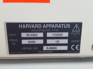 Thumbnail image of Harvard Apparatus Model 22 Syringe Infusion Pump 55-2222 Lab