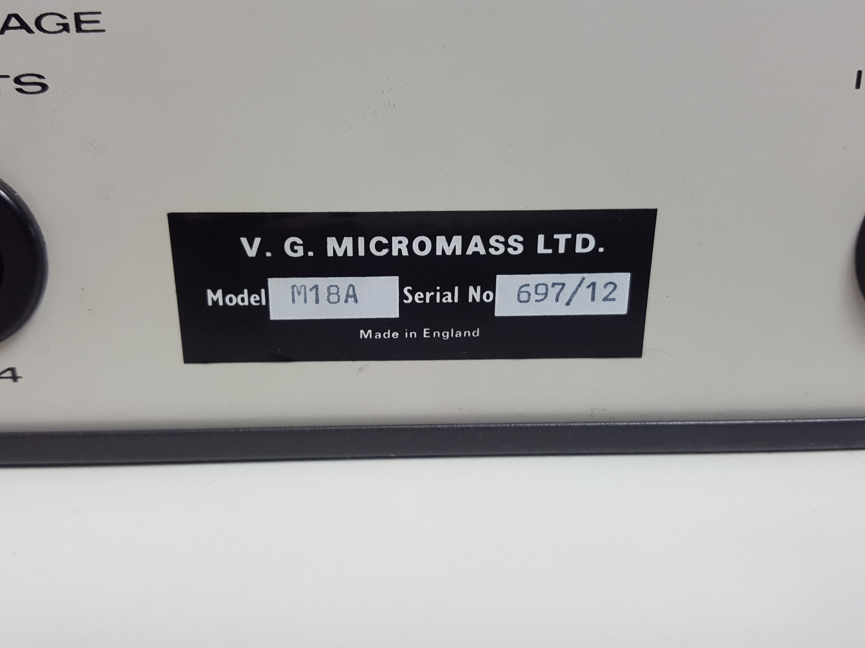 Image of V.G. Micromass M18A Programmed Power Supply - Rackmount - Lab