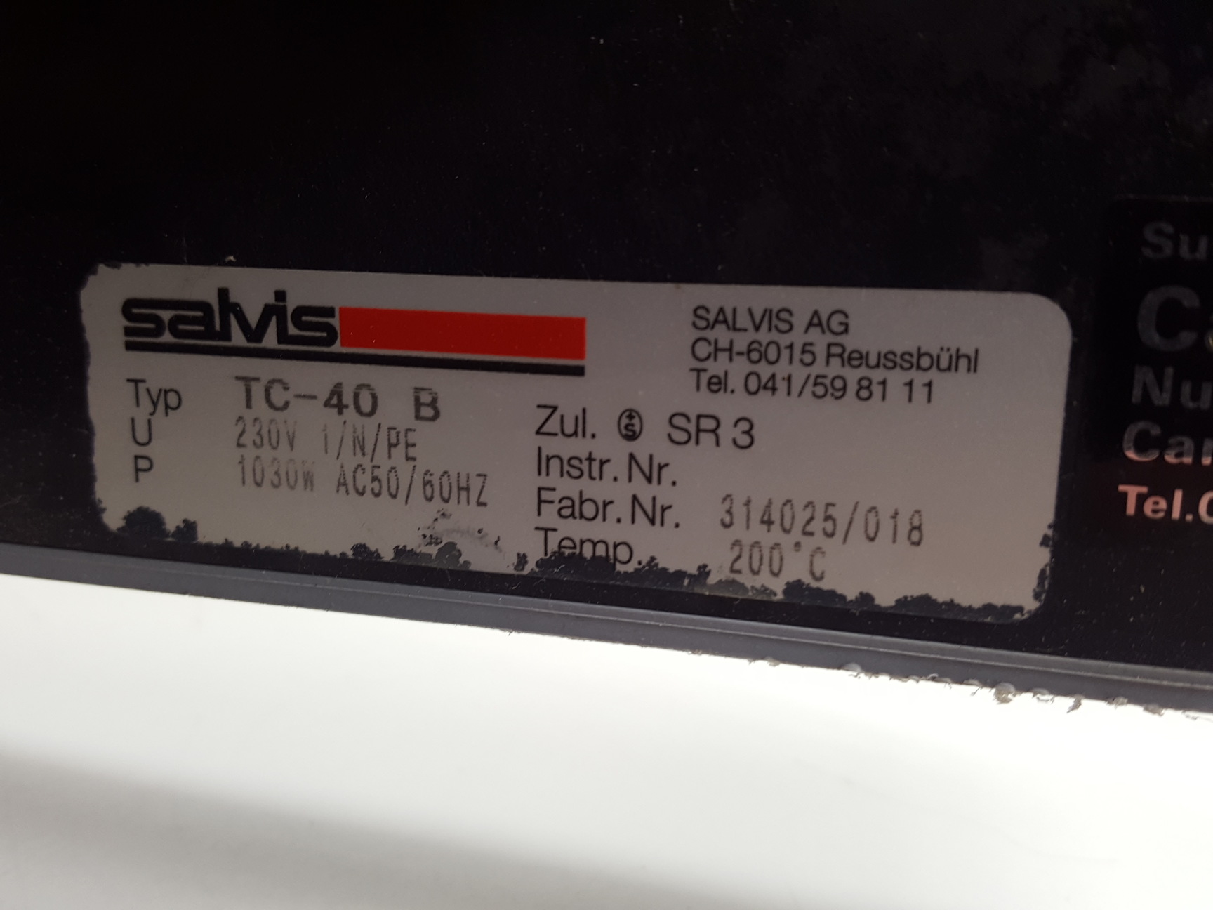 Image of Salvis Thermocenter Laboratory Oven Type TC-40 B Lab