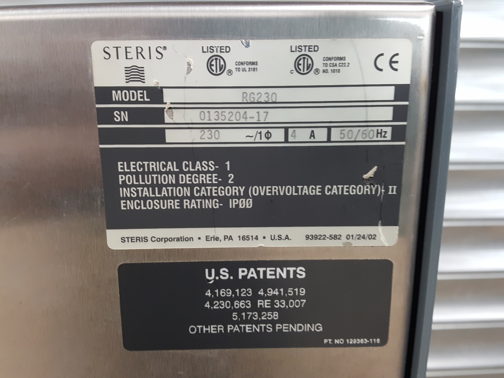 Image of Steris VHP 100-P Biodecontamination & VHP 100 R Desiccant Regeneration System