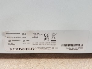 Thumbnail image of Binder Model CB 150 CO2 Laboratory Incubator Lab - Faulty Screen