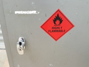 Thumbnail image of Grey Flammable Hazardous Safety Storage Cabinet Lab