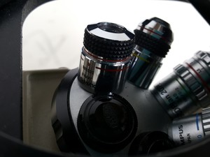 Thumbnail image of Olympus IMT-2 Microscope w/ 4 x Objectives - LWD CDPlan 40PL, 20PL,  SPlan 10PL