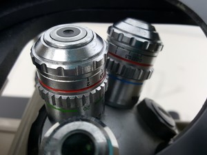Thumbnail image of Olympus IMT-2 Microscope w/ 4 x Objectives - LWD CDPlan 40PL, 20PL,  SPlan 10PL