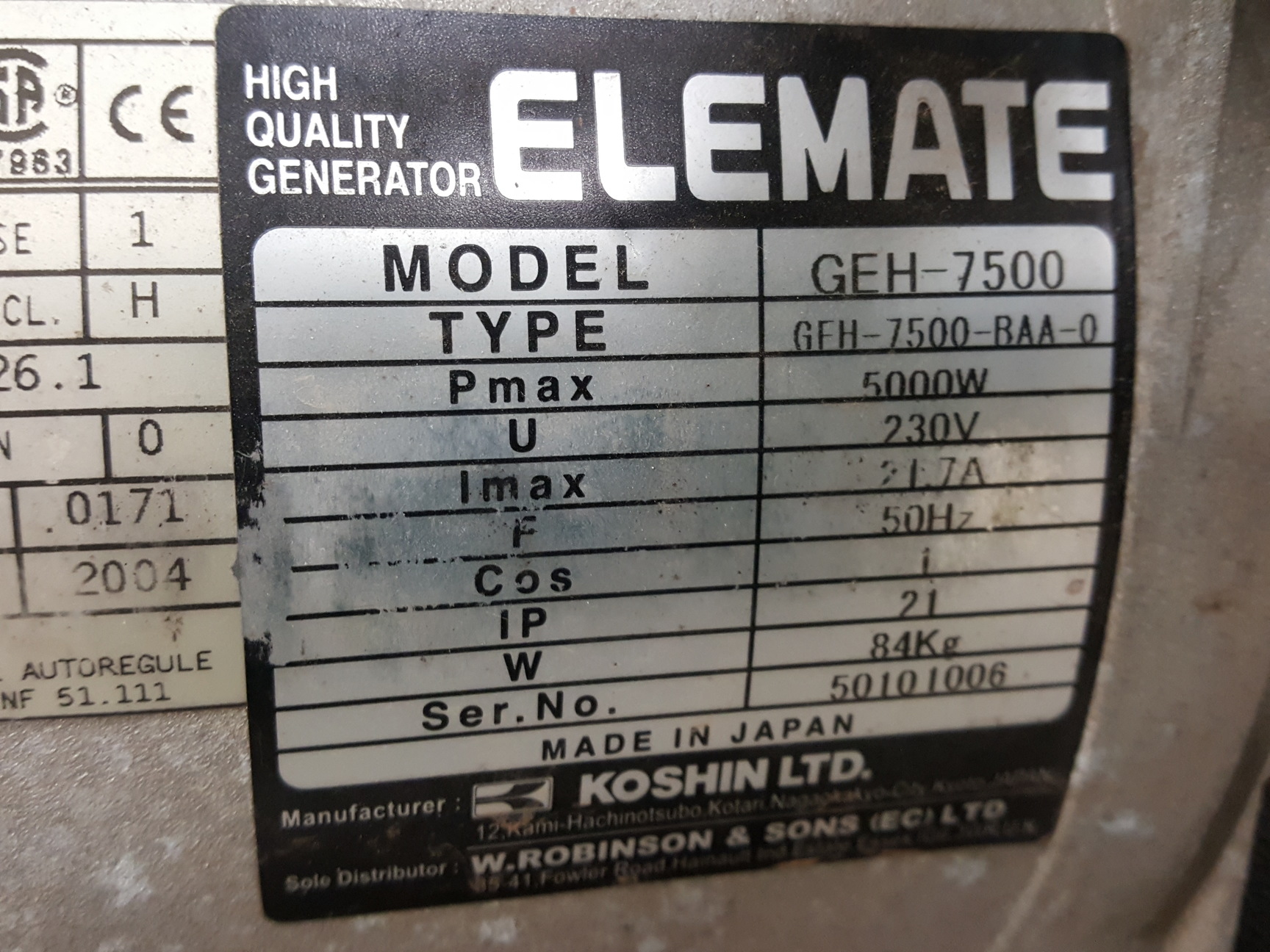 Image of Elemate High Quality Petrol Generator Model GEH-7500 with Honda GX390 Engine 