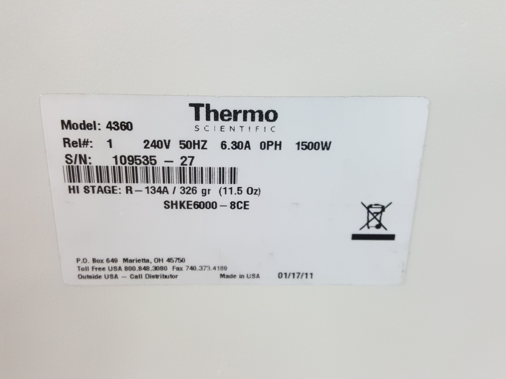 Image of Thermo Scientific MaxQ 6000 Refrigerated Incubator Shaker SHKE6000-8CE Faulty