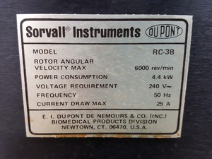 Thumbnail image of Sorvall Instruments RC-3B Refrigerated Ultracentrifuge w/ 5000rpm Rotor Lab