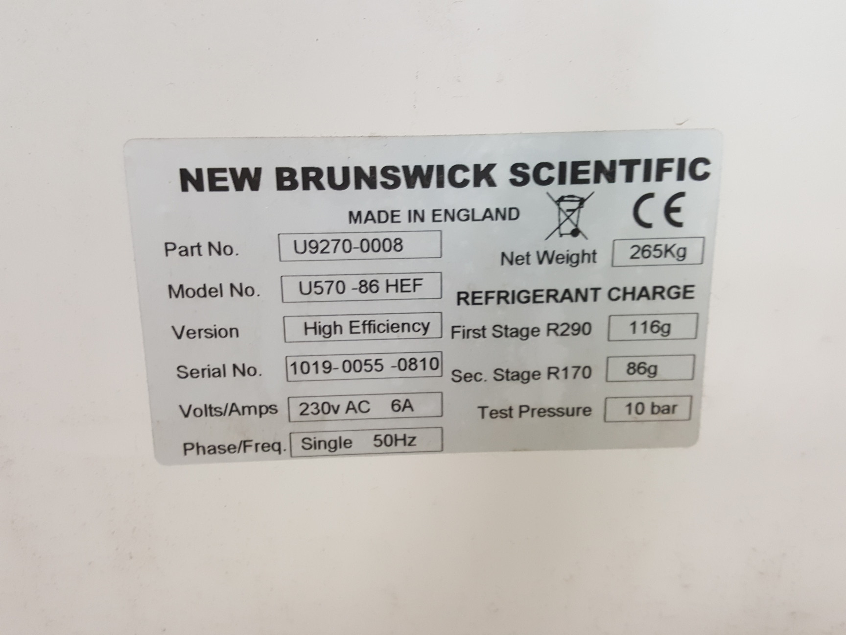 Image of New Brunswick Ultra Low Temperature High Efficiency Freezer U570 -86 HEF Lab