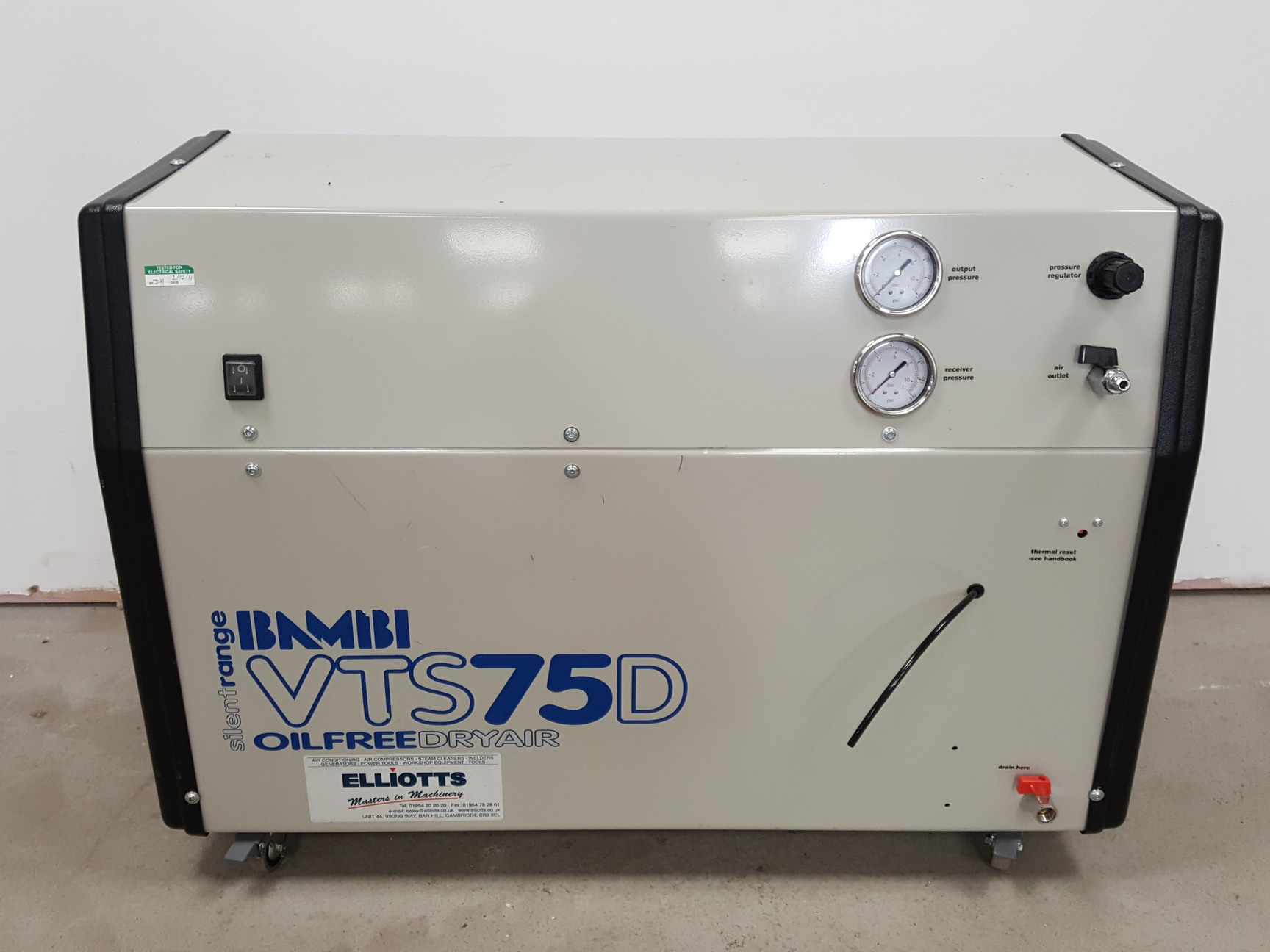 Image of Bambi VTS75D Oil Free Dry Air Silent Air Compressor Lab