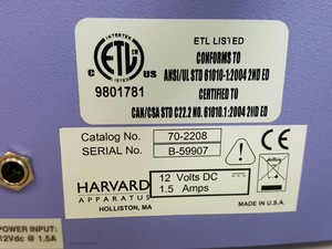 Thumbnail image of Harvard Apparatus 11 Plus Syringe Pump  Cat no. 70-2208 Lab