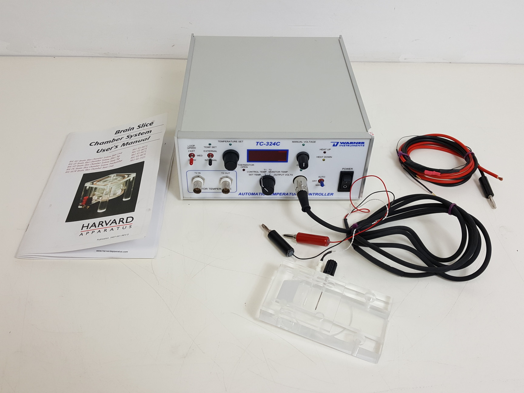 Image of Warner Instruments TC-324C Automatic Temperature Controller w/ BSC-HT Haas Top 