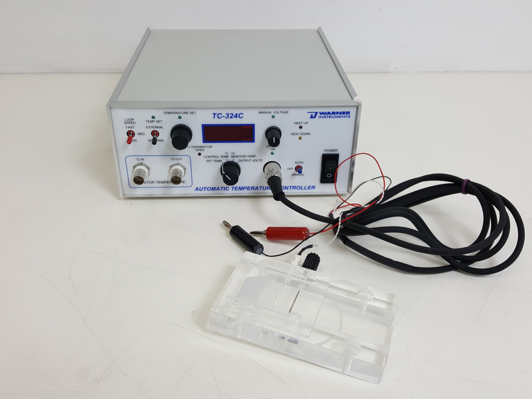 Image of Warner Instruments TC-324C Automatic Temperature Controller w/ BSC-HT Haas Top 