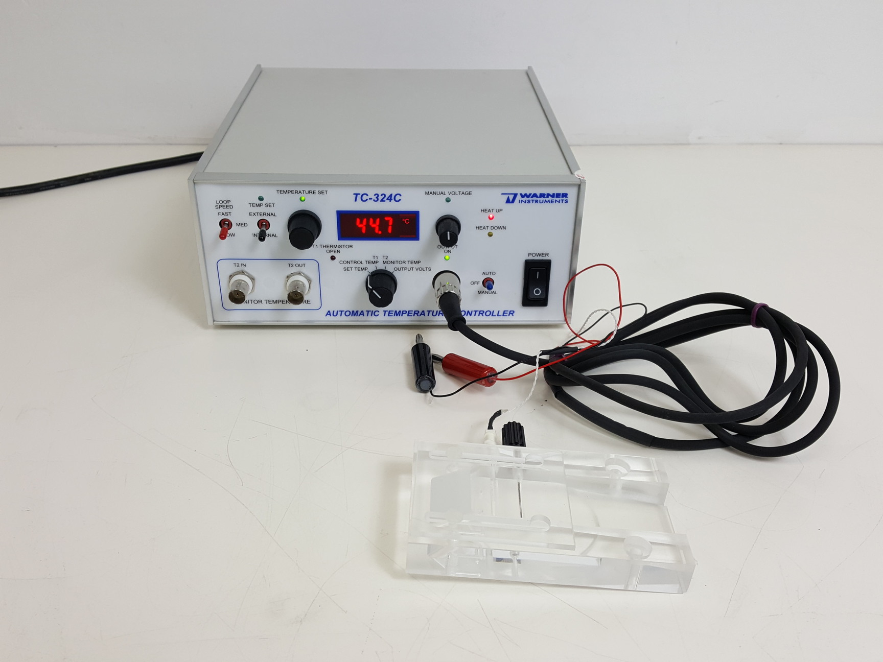 Image of Warner Instruments TC-324C Automatic Temperature Controller w/ BSC-HT Haas Top 
