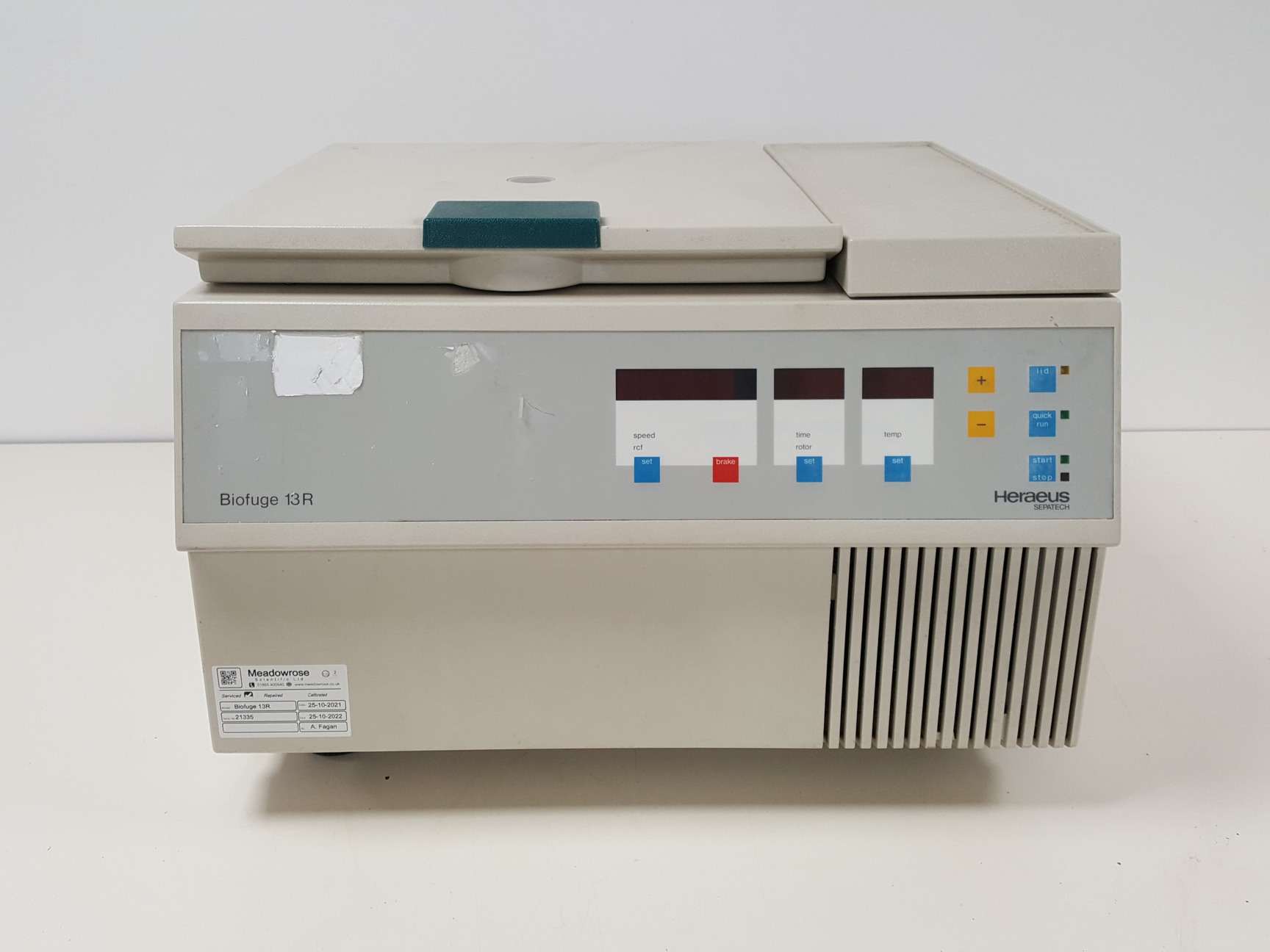 Image of Heraeus Sepatech Biofuge 13 R Refrigerated Benchtop Centrifuge w/ 17000rpm Rotor
