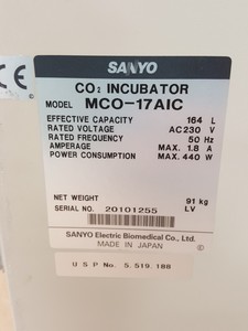 Thumbnail image of Sanyo Model MCO-17AIC CO2 Laboratory Incubator Lab