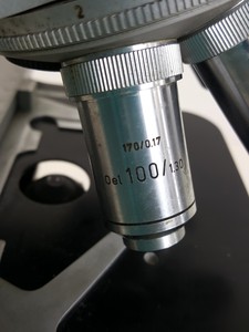 Thumbnail image of Ernst Leitz Wetzlar Microscope w/ 4 x Objectives - 170/0.17 170/- Lab