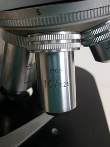 Thumbnail image of Ernst Leitz Wetzlar Microscope w/ 4 x Objectives - 170/0.17 170/- Lab
