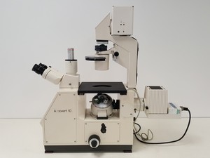 Thumbnail image of Zeiss Axiovert 10 Inverted Microscope with 2 x Objectives Ph 1 Plan-NEOFLUAR 