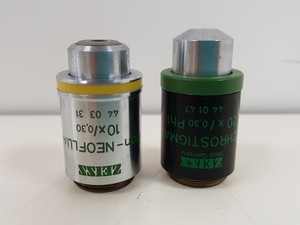 Thumbnail image of Zeiss Axiovert 10 Inverted Microscope with 2 x Objectives Ph 1 Plan-NEOFLUAR 