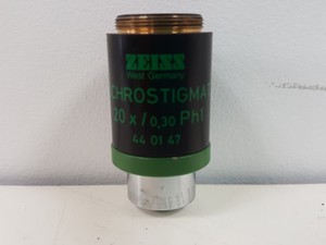Thumbnail image of Zeiss Axiovert 10 Inverted Microscope with 2 x Objectives Ph 1 Plan-NEOFLUAR 