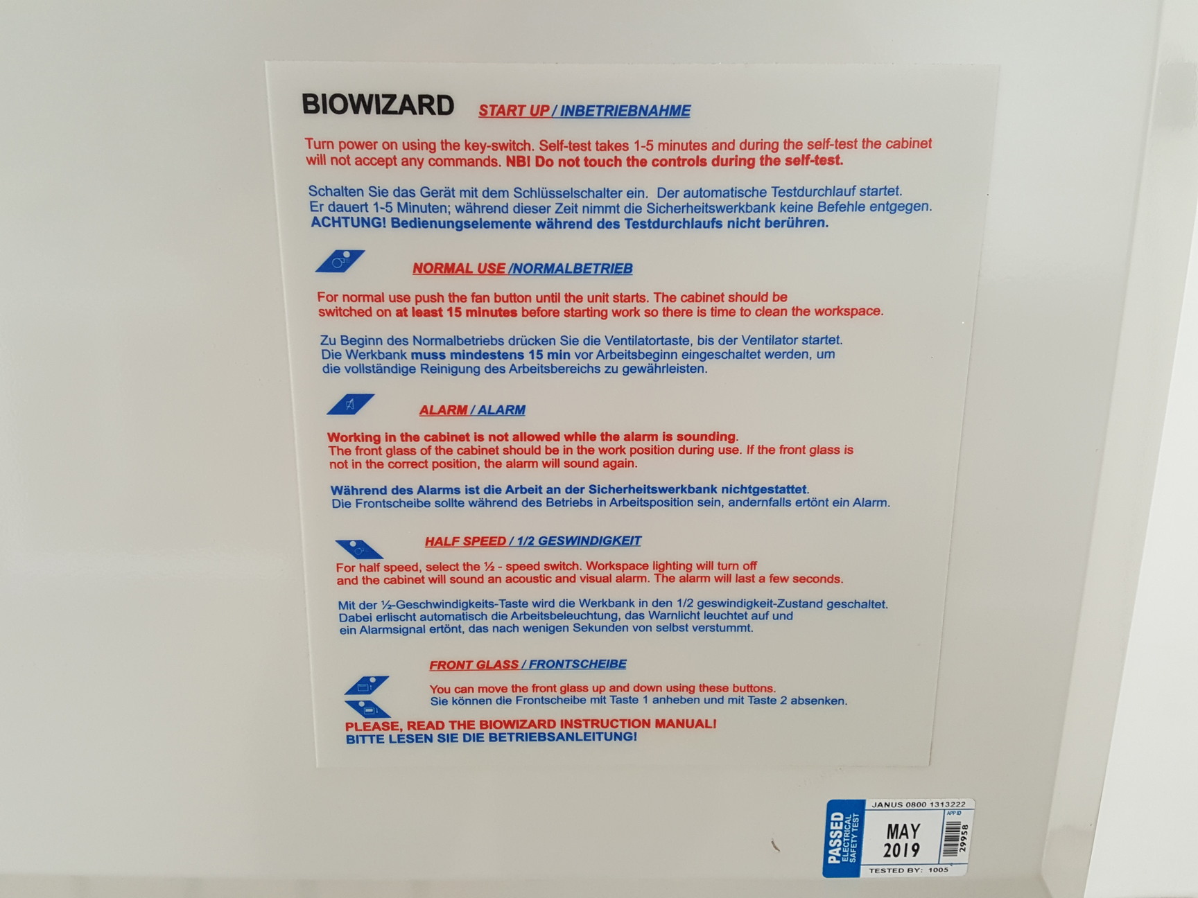 Image of KOJAIR Benchtop Safety Cabinet - SL-130 DEF Blue Series Class II Double HEPA Lab