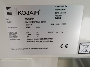 Thumbnail image of KOJAIR Benchtop Safety Cabinet - SL-130 DEF Blue Series Class II Double HEPA Lab