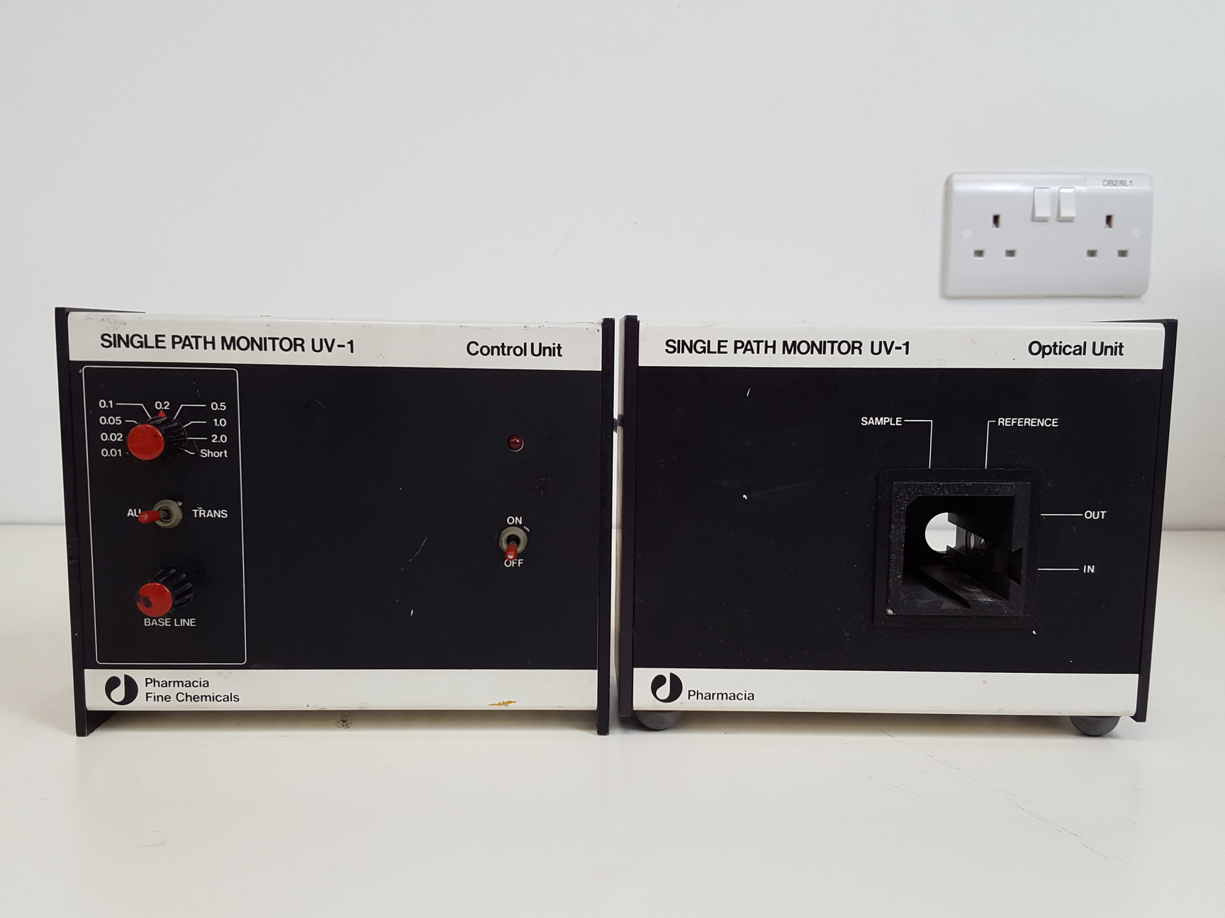 Image of Pharmacia LKB FPLC System - P-500, FRAC-100, P-50, UV-1, LCC-500 & Accessories 