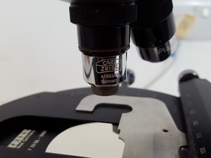 Thumbnail image of Zeiss Universal Microscope w/ 2 x Objectives Plan 2.5/0.08  100/-  1.6/0.03