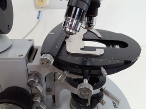 Thumbnail image of Zeiss Universal Microscope w/ 2 x Objectives Plan 2.5/0.08  100/-  1.6/0.03