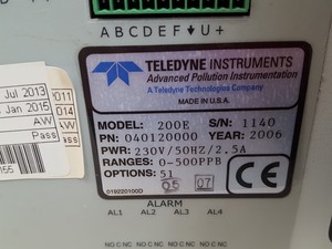 Thumbnail image of Teledyne EnviroTechnology Model 200E Chemiluminescence NOx Analyser Lab