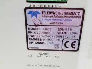 Thumbnail image of Teledyne Enviro Technology Photometric O3 Analyser  Model: 400E Lab