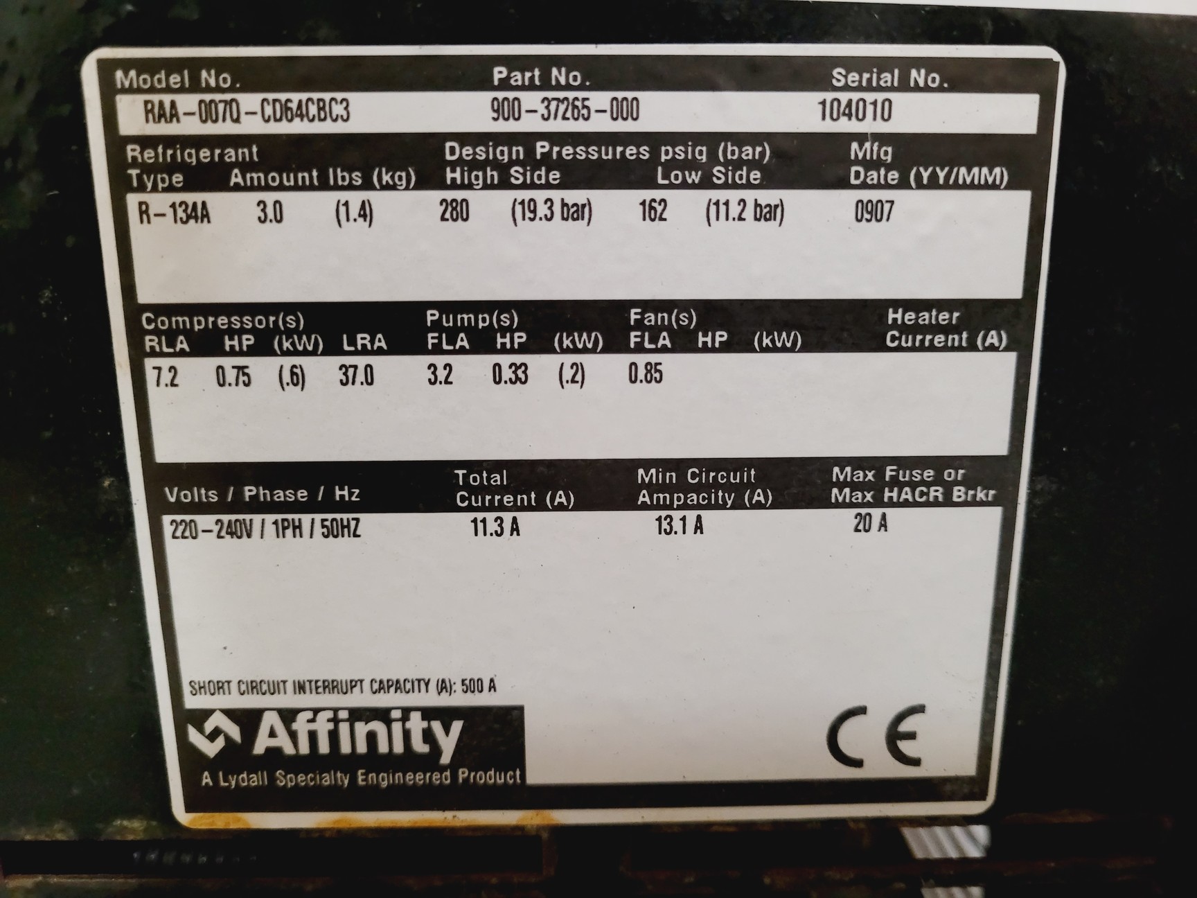 Image of Affinity MRI Recirculating Chiller Lydall T12789 for Bruker BioSpin Lab