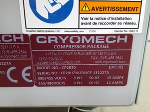 Thumbnail image of CRYOMECH CP2800 Series Helium Compressor Lab Spares/Repairs