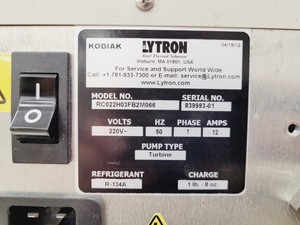 Thumbnail image of KODIAK Lytron Recirculating Chiller Model RC022H03FB2M066 w/ Turbine Pump Lab