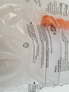 Thumbnail image of 9 x Bags of 5 x Cell Culture Flasks - Corning 75cm2 & Nunclon Surface 200ml Lab