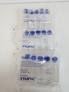 Thumbnail image of 9 x Bags of 5 x Cell Culture Flasks - Corning 75cm2 & Nunclon Surface 200ml Lab