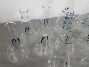 Thumbnail image of 25 x Conical Glass Lab Flasks - 5000ml, 3000ml, 2000ml, 1000ml, 500ml, 250ml,