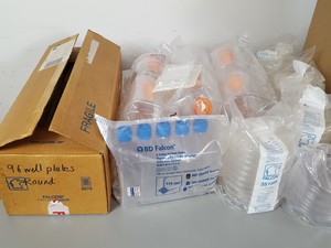 Thumbnail image of Large Lot of Cell Culture Laboratory Plasticware - Plates, Flasks, Bottles, Caps