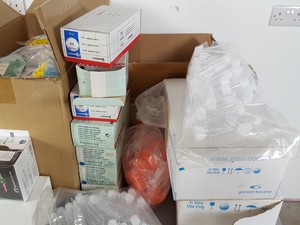 Thumbnail image of Large Lot of Cell Culture Laboratory Plasticware - Plates, Flasks, Bottles, Caps